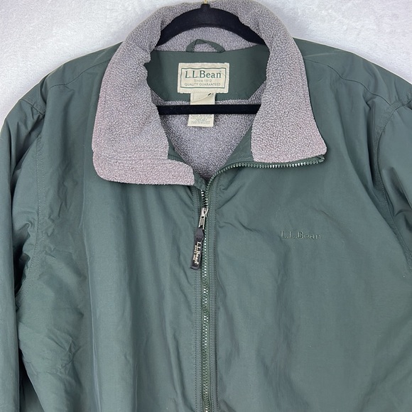 LL Bean Full Zip Fleece Lined Jacket XXL Green - Picture 3 of 12